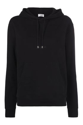 logo-print drawstring hoodie Saint Laurent | 757073Y36SW1000